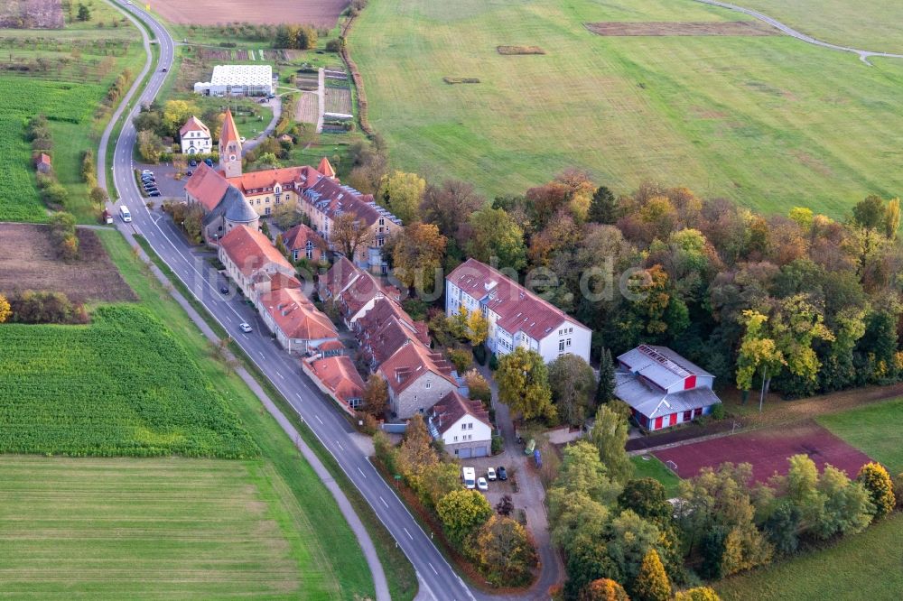 Luftbild Kolitzheim - Gebäudekomplex des Mädchenpensionats Antonia-Werr-Zentrum in Kloster St. Ludwig im Bundesland Bayern, Deutschland