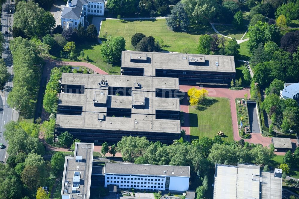Bonn von oben - Gebäudekomplex des Ministerium Bundesministerium für wirtschaftliche Zusammenarbeit und Entwicklung BMZ im Ortsteil Gronau in Bonn im Bundesland Nordrhein-Westfalen, Deutschland