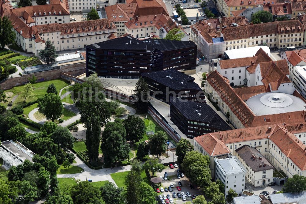 Luftbild Graz - Gebäudekomplex Pfauengarten in Graz in Steiermark, Österreich