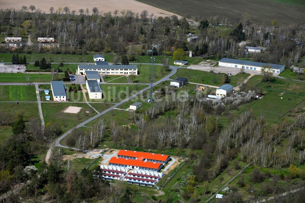 Neu Körbin von oben - Gebäudekomplex der Polizei Diensthundführerschule Pretzsch in Neu Körbin im Bundesland Sachsen-Anhalt
