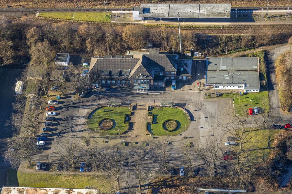 Luftbild Werne - Gebäudekomplex der Polizei Polizeiwache Werne in Werne im Bundesland Nordrhein-Westfalen, Deutschland