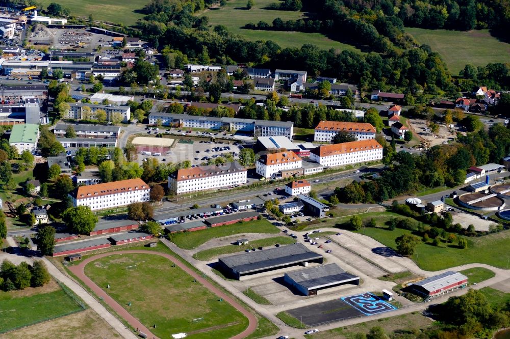 Hann. Münden aus der Vogelperspektive: Gebäudekomplex der Polizeiakademie Niedersachsen in Hann. Münden im Bundesland Niedersachsen, Deutschland