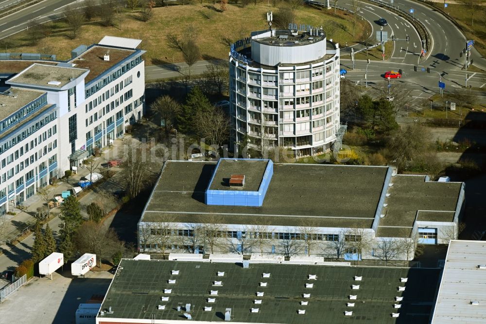 Luftbild Leinfelden-Echterdingen - Gebäudekomplex Presse- und Medienhauses bit-Verlag am Fasanenweg in Leinfelden-Echterdingen im Bundesland Baden-Württemberg, Deutschland