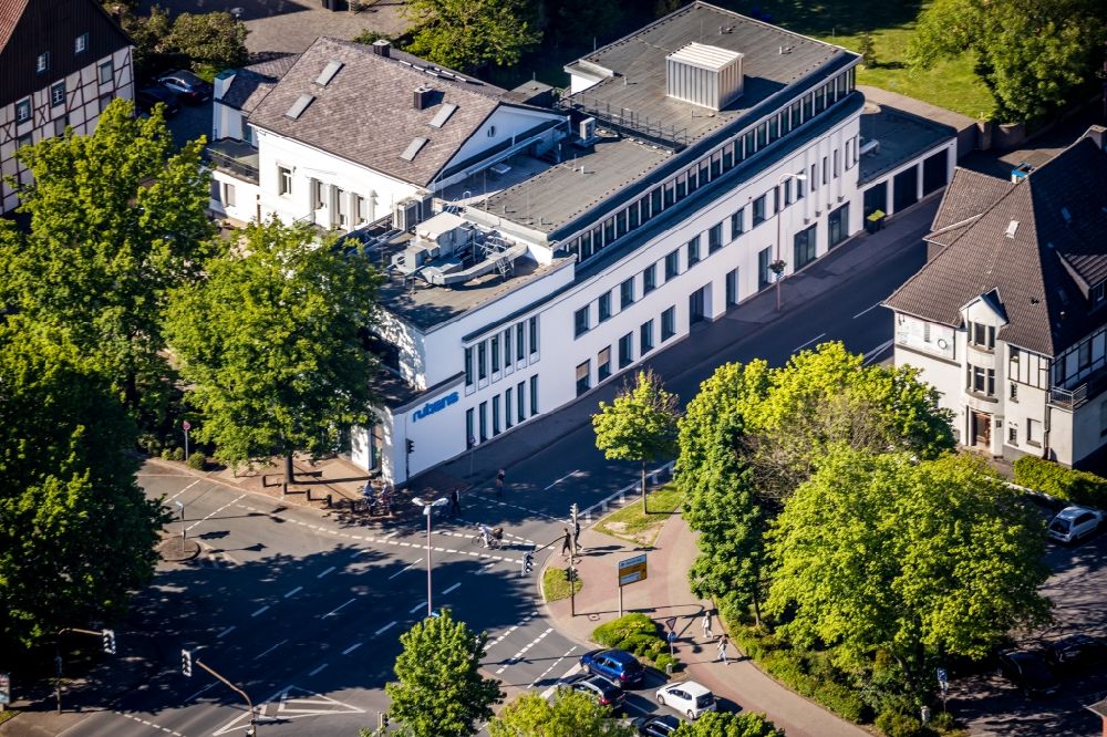 Luftbild Unna - Gebäudekomplex Presse- und Medienhauses Hellweger Anzeiger und Westfälische Rundschau, Wasserstraße in Unna im Bundesland Nordrhein-Westfalen, Deutschland