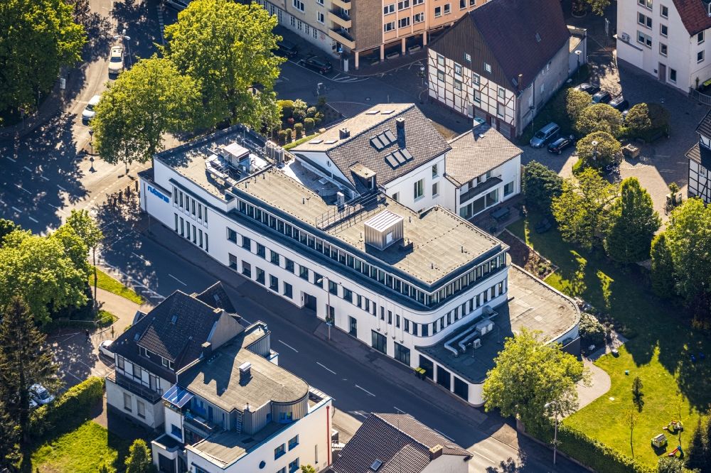Luftbild Unna - Gebäudekomplex Presse- und Medienhauses Hellweger Anzeiger und Westfälische Rundschau, Wasserstraße in Unna im Bundesland Nordrhein-Westfalen, Deutschland