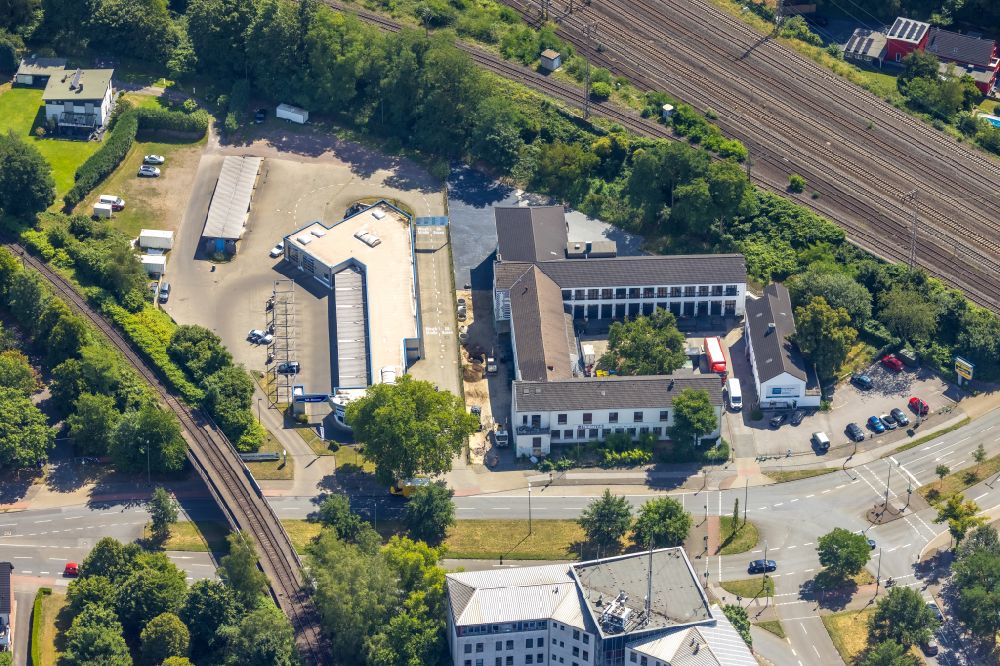 Luftaufnahme Duisburg - Gebäudekomplex Presse- und Medienhauses Tushita Verlag GmbH an der Meidericher Straße in Duisburg im Bundesland Nordrhein-Westfalen, Deutschland