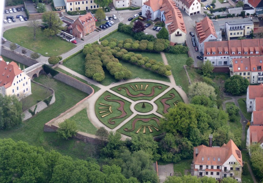 Luftbild Delitzsch - Gebäudekomplex im Schloßpark von Schloß Delitzsch im Bundesland Sachsen