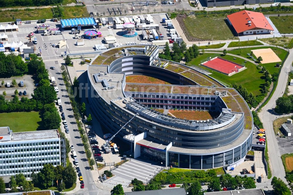 Luftbild Unterföhring - Gebäudekomplex des Senders Sky Media GmbH in Unterföhring im Bundesland Bayern, Deutschland