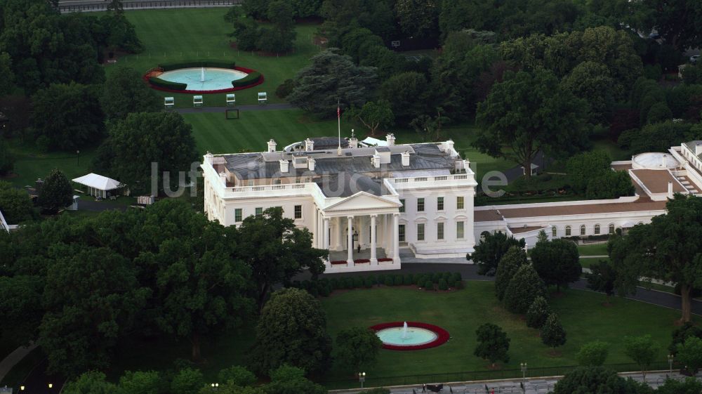 Washington aus der Vogelperspektive: Gebäudekomplex Weißes Haus in Washington in District of Columbia, USA