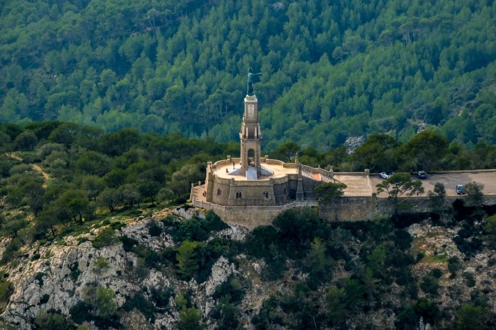 Luftbild Felanitx - Geheiligte Stätte Santuari de Sant Salvador in Felanitx in Balearische Insel Mallorca, Spanien