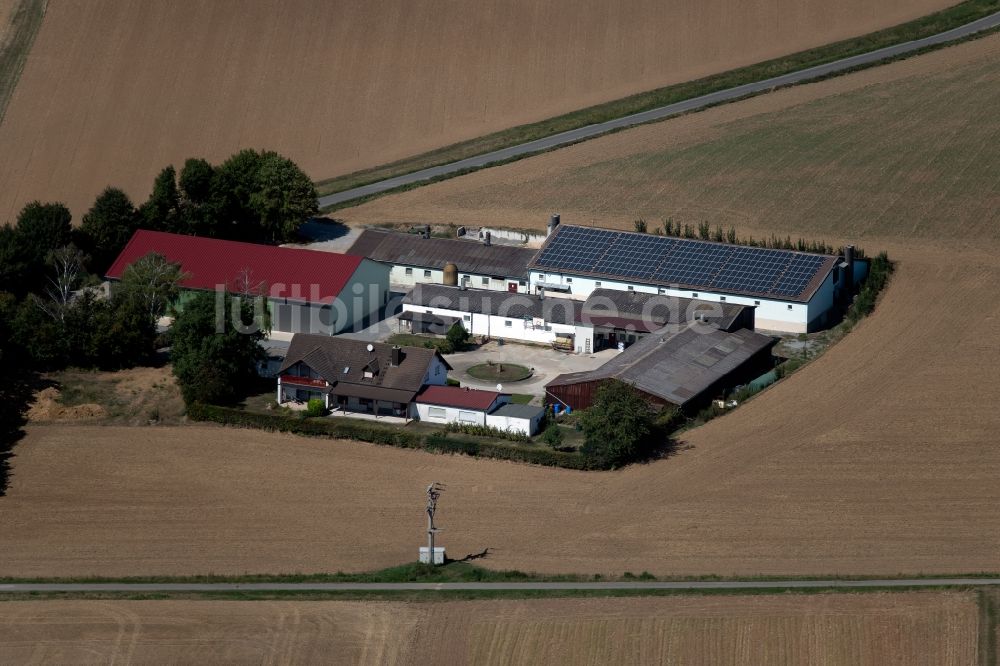 Luftaufnahme Theilheim - Gehöft und Bauernhof in der Dümpfelstraße in Theilheim im Bundesland Bayern, Deutschland