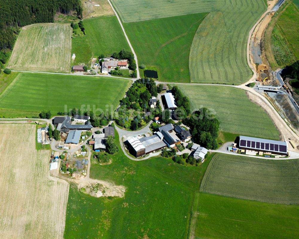 Feilitzsch aus der Vogelperspektive: Gehöft und Bauernhof in Feilitzsch im Bundesland Bayern, Deutschland