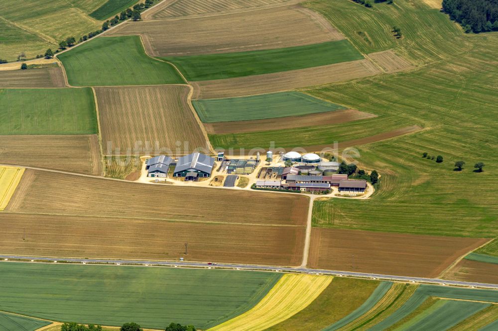 Luftaufnahme Balgheim - Gehöft und Bauernhof Heß Milchviehbetrieb in Balgheim im Bundesland Baden-Württemberg, Deutschland