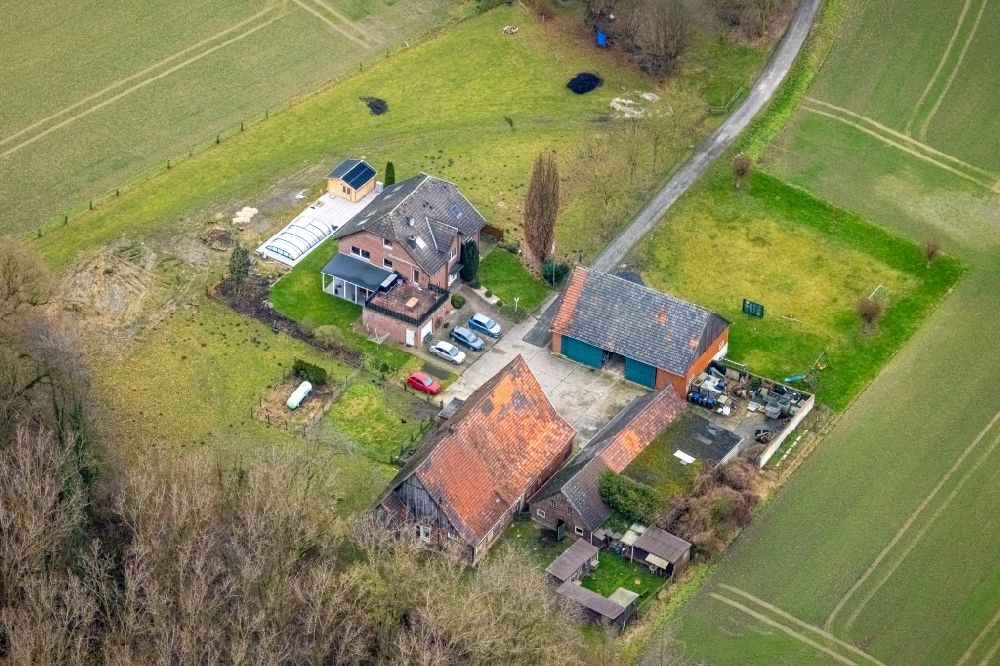 Bockum-Hövel von oben - Gehöft und Bauernhof Mesenmark in Bockum-Hövel im Bundesland Nordrhein-Westfalen, Deutschland