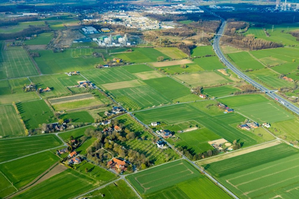 Norddinker von oben - Gehöft und Bauernhof in Norddinker im Bundesland Nordrhein-Westfalen, Deutschland