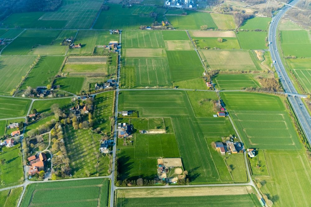 Norddinker aus der Vogelperspektive: Gehöft und Bauernhof in Norddinker im Bundesland Nordrhein-Westfalen, Deutschland