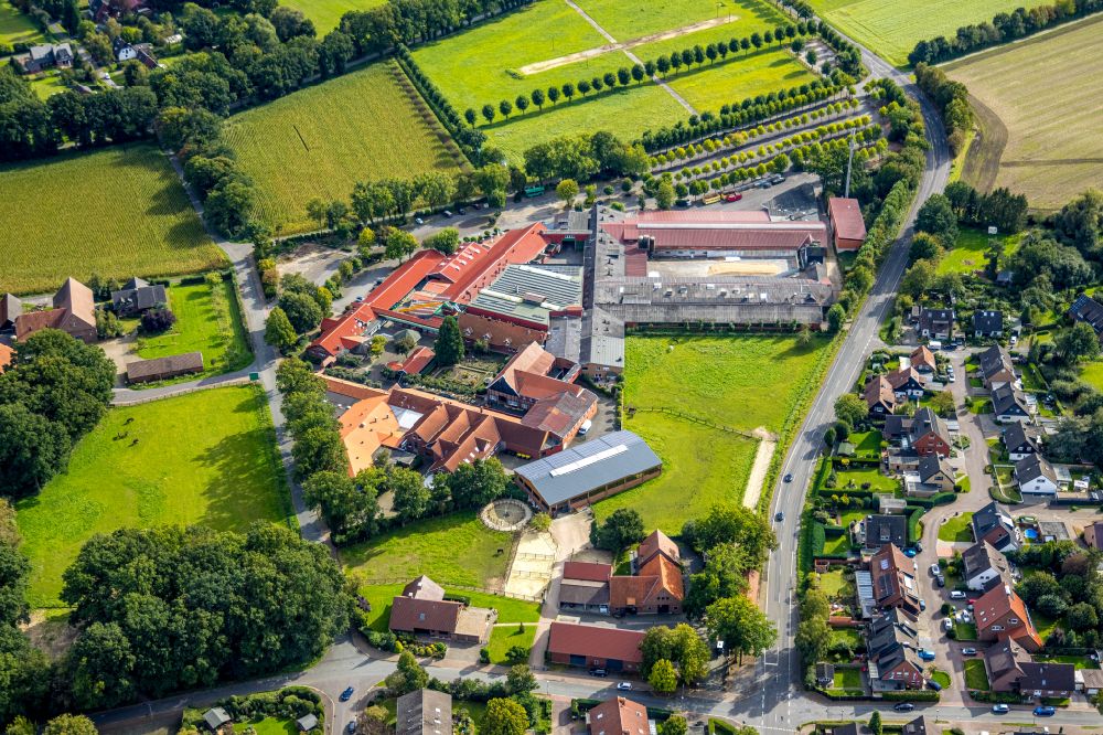 Luftaufnahme Haltern am See - Gehöft des Bauernhofes Prickings- Hof in Haltern am See im Bundesland Nordrhein-Westfalen