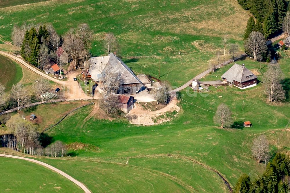 Luftbild Hornberg - Gehöft eines Bauernhofes am Rand von bestellten Feldern in Hornberg im Bundesland Baden-Württemberg, Deutschland