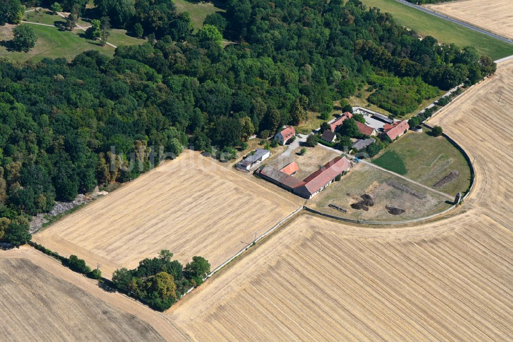 Luftbild Werneck - Gehöft eines Bauernhofes am Schlosspark in Werneck im Bundesland Bayern, Deutschland