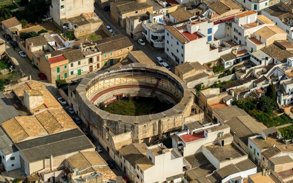 Felanitx aus der Vogelperspektive: Gelände der Arena in Felanitx in Balearische Insel Mallorca, Spanien