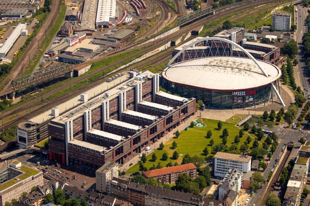 Köln von oben - Gelände der Arena Lanxess Arena in Köln im Bundesland Nordrhein-Westfalen - NRW, Deutschland