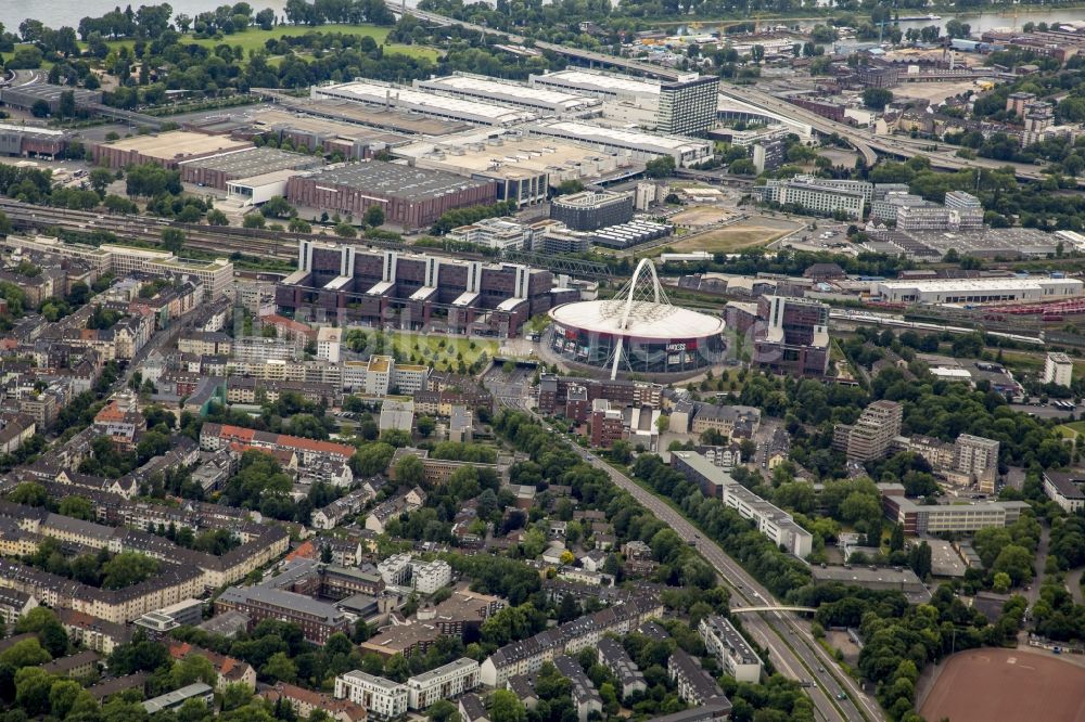 Luftaufnahme Köln - Gelände der Arena Lanxess Arena in Köln im Bundesland Nordrhein-Westfalen - NRW, Deutschland