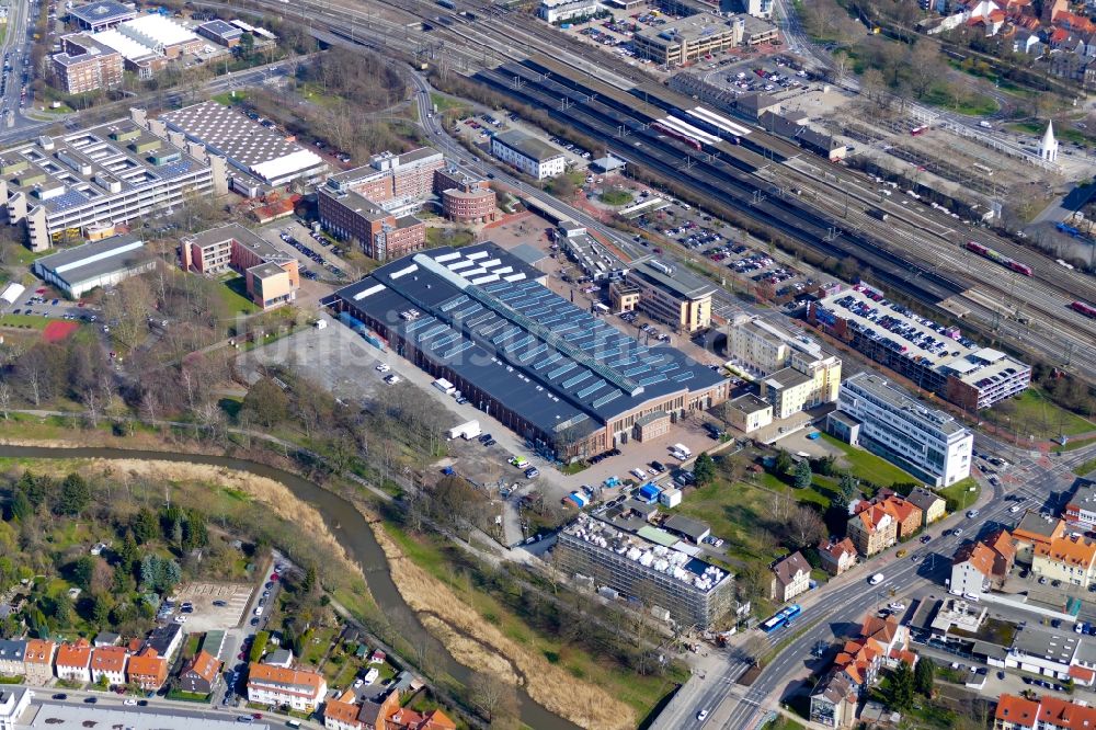 Göttingen aus der Vogelperspektive: Gelände der Arena Lokhalle in Göttingen im Bundesland Niedersachsen, Deutschland