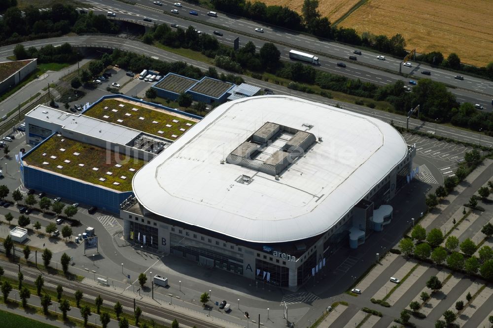 Luftaufnahme Mannheim - Gelände der Arena SAP Arena in Mannheim im Bundesland Baden-Württemberg, Deutschland