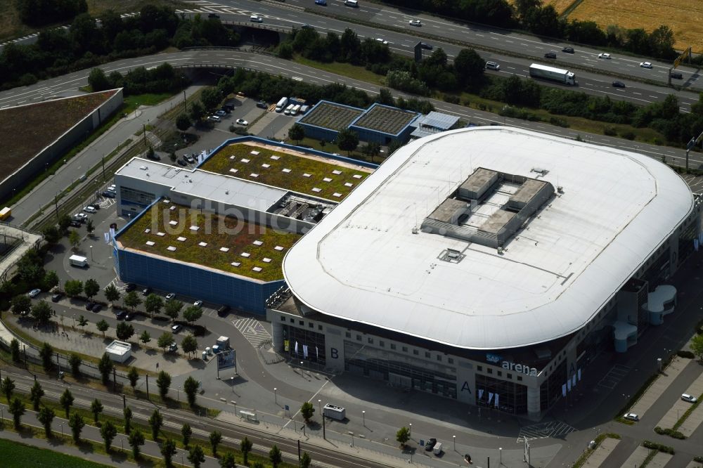 Mannheim von oben - Gelände der Arena SAP Arena in Mannheim im Bundesland Baden-Württemberg, Deutschland