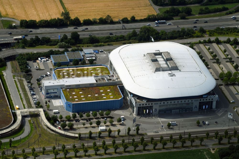 Luftaufnahme Mannheim - Gelände der Arena SAP Arena in Mannheim im Bundesland Baden-Württemberg, Deutschland