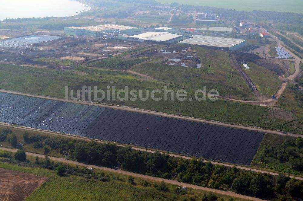 Luftbild Grosspösna - Gelände der aufgeschütteten Mülldeponie in Grosspösna im Bundesland Sachsen
