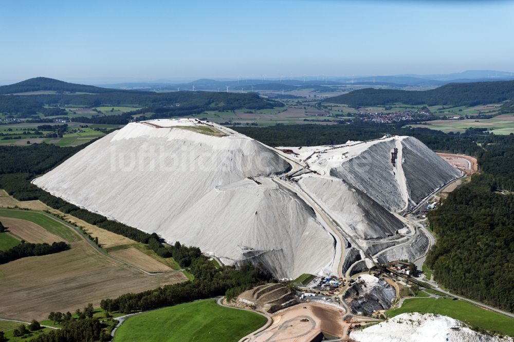 Luftbild Hohenroda - Gelände der Bergbau- Halde zur Kali- und Salzgewinnung in Hohenroda im Bundesland Hessen, Deutschland