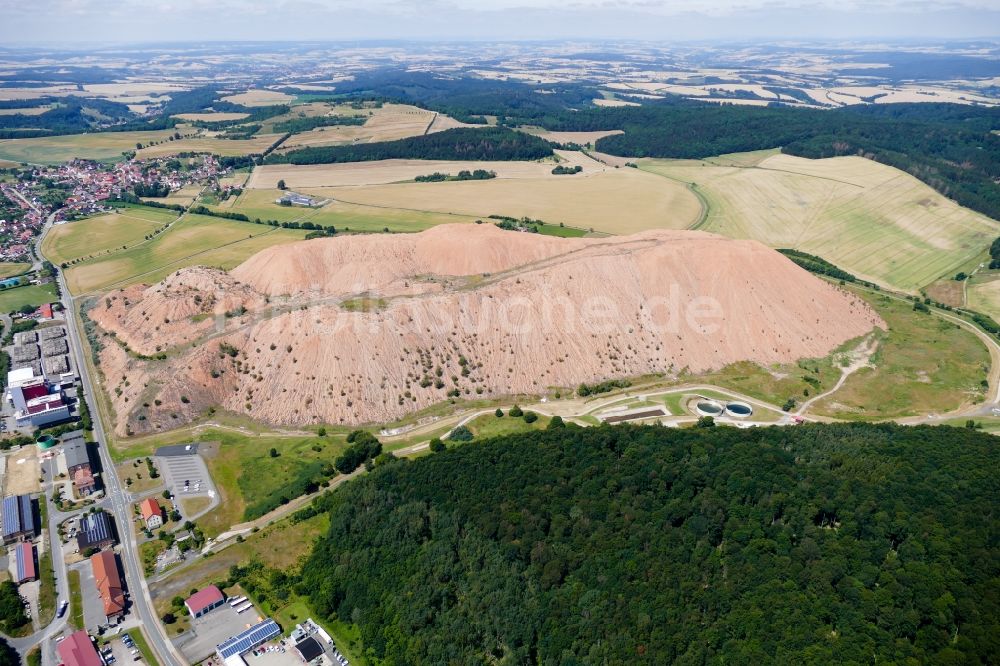Luftbild Holungen - Gelände der Bergbau- Halde zur Kali- und Salzgewinnung Schacht Bischofferode in Holungen im Bundesland Thüringen, Deutschland