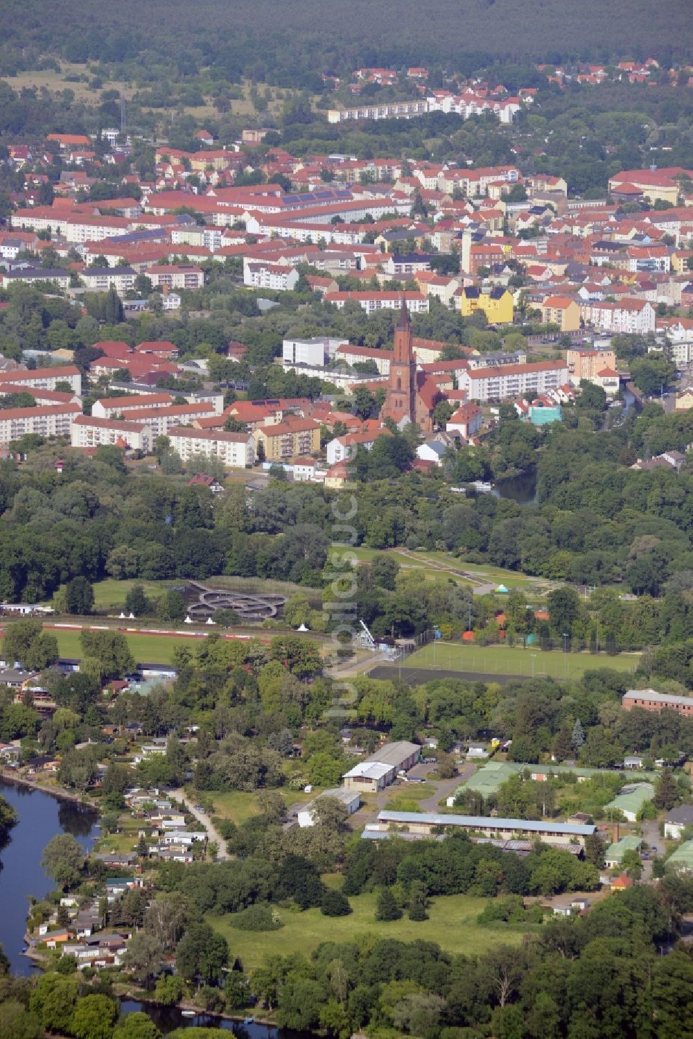 Luftaufnahme Rathenow - Gelände der Bundesgartenschau 2015 in Rathenow im Bundesland Brandenburg