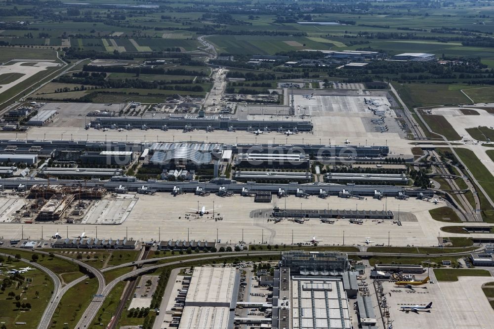 Luftbild München-Flughafen - Gelände des Flughafen München in München im Bundesland Bayern, Deutschland