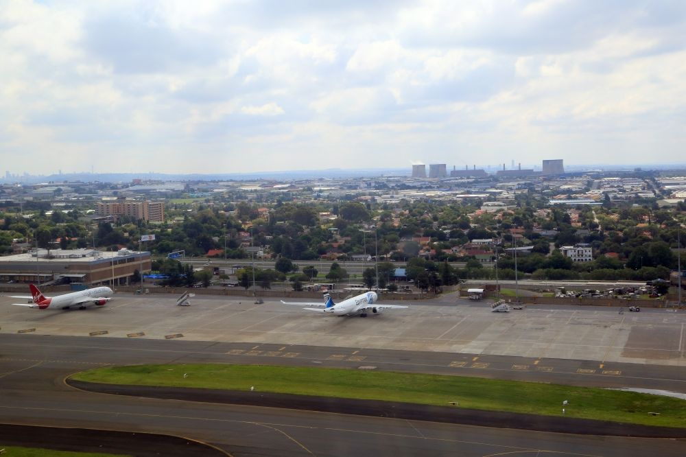 Luftbild Johannesburg - Gelände des Flughafen O.R. Tambo International Airport in Johannesburg in Gauteng, Südafrika