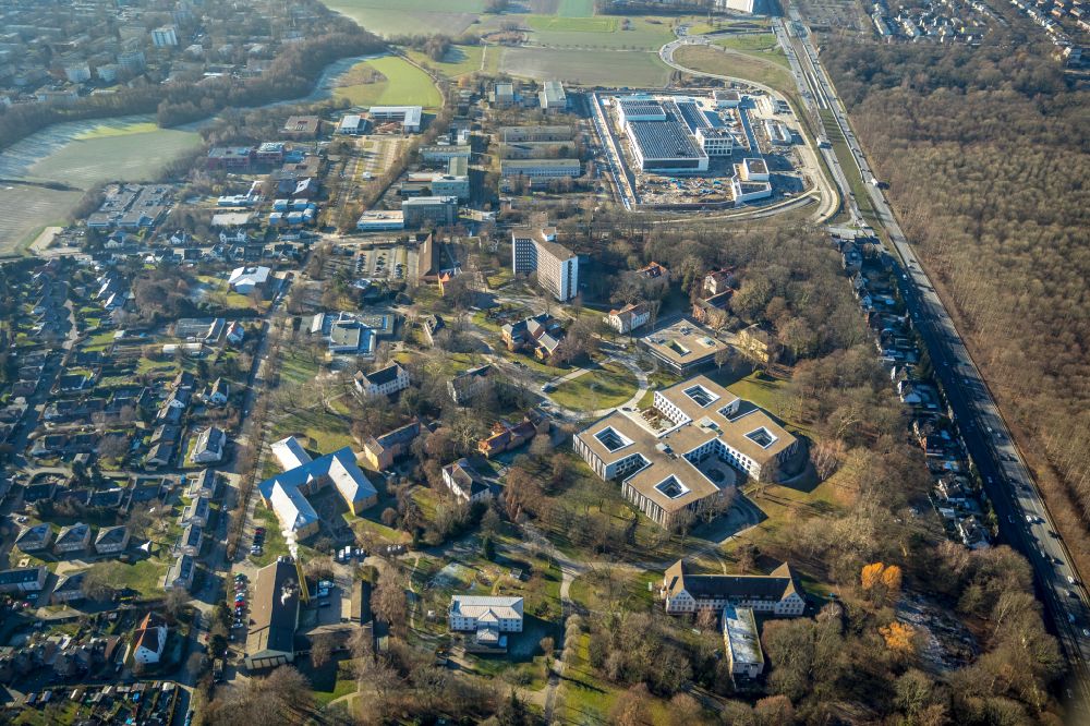 Luftbild Dortmund - Gelände der Forensik - Psychiatrie LWL-Klinik Dortmund (Erwachsenenpsychiatrie) in Dortmund im Bundesland Nordrhein-Westfalen, Deutschland