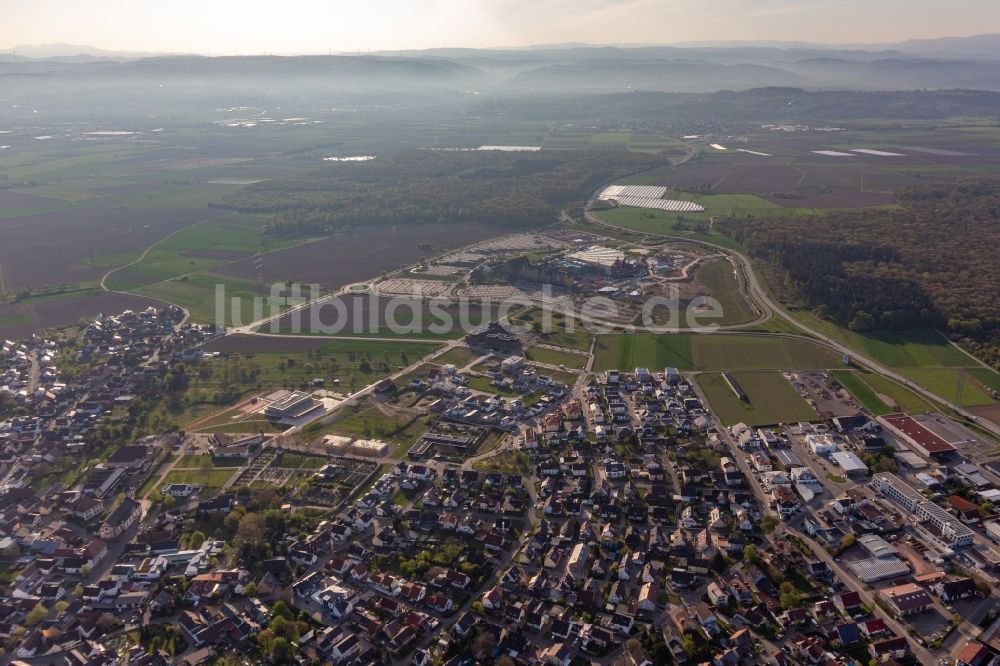 Luftaufnahme Rust - Gelände des Freizeitpark Europapark in Rust im Bundesland Baden-Württemberg, Deutschland