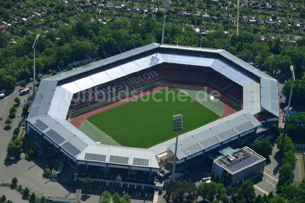 Nürnberg von oben - Gelände am Grundig Stadion in Nürnberg im Bundesland Bayern