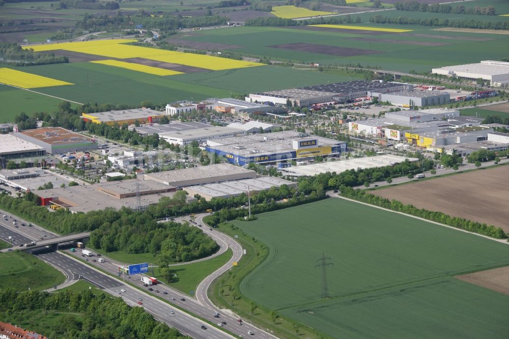 Luftbild München Eching - Gelände des IKEA Einrichtungshaus München-Eching im Bundesland Bayern