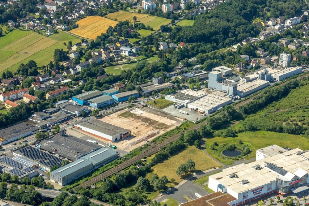 Luftbild Witten - Gelände der Industrie- Ruine Meimatec GmbH an der Friedrich-Ebert-Straße im Ortsteil Rüdinghausen in Witten im Bundesland Nordrhein-Westfalen