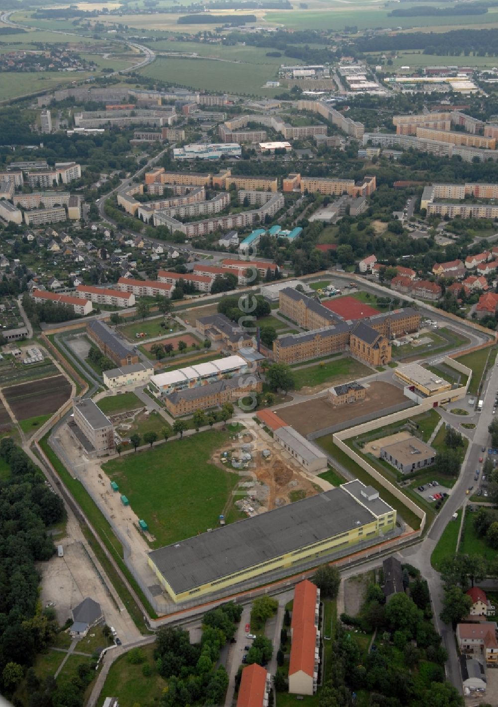 Luftaufnahme Bautzen - Gelände der Justizvollzugsanstalt JVA in Bautzen im Bundesland Sachsen, Deutschland