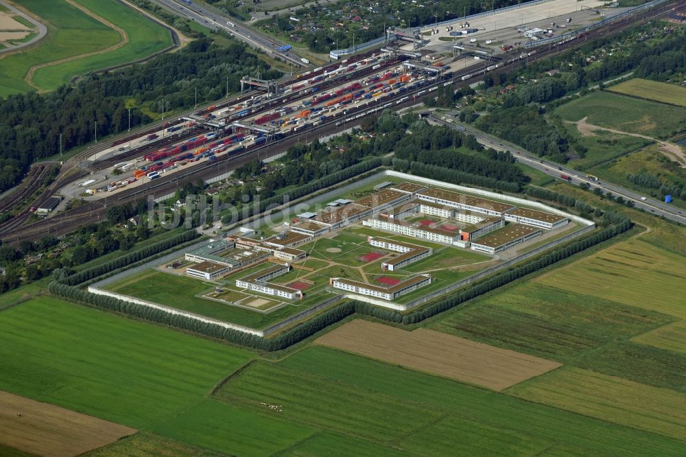 Luftbild Hamburg - Gelände der Justizvollzugsanstalt JVA Justizvollzugsanstalt Billwerder am Dweerlandweg in Hamburg