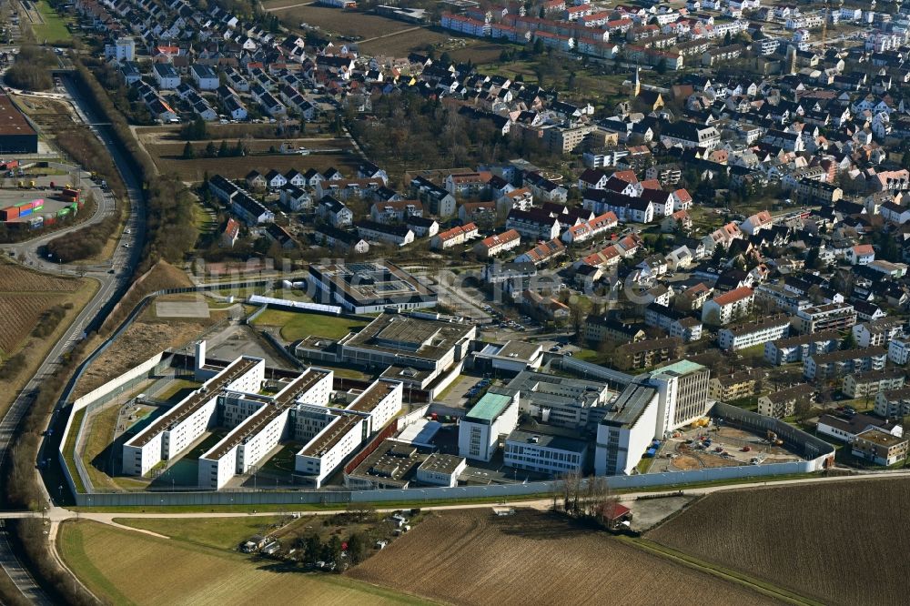 Luftbild Stuttgart - Gelände der Justizvollzugsanstalt JVA Stuttgart im Ortsteil Stammheim in Stuttgart im Bundesland Baden-Württemberg, Deutschland
