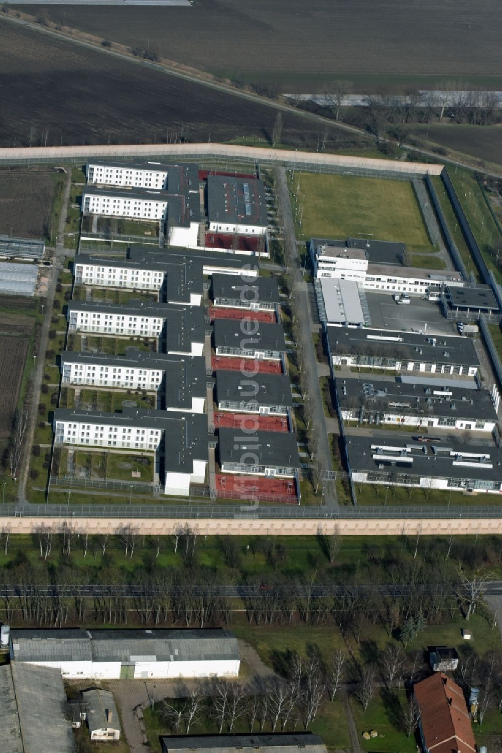 Luftbild Tonna - Gelände der Justizvollzugsanstalt JVA in Tonna im Bundesland Thüringen