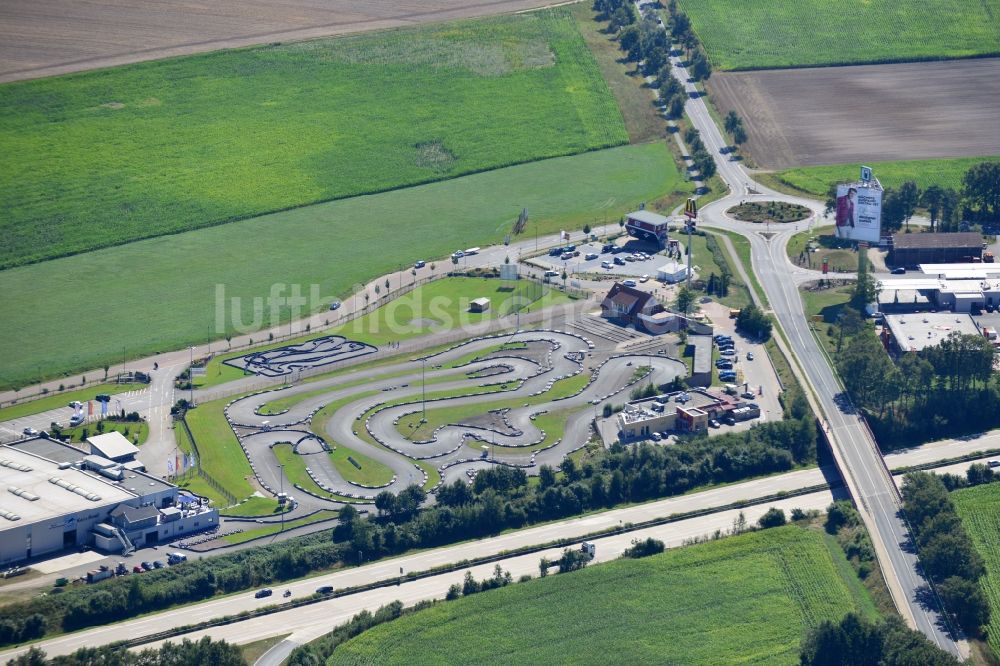Luftbild Bispingen - Gelände der Go- Kart- Rennbahn Ralf Schumacher Kart & Bowl an der BAB Bundes- Autobahn E45 - A7 in Bispingen im Bundesland Niedersachsen