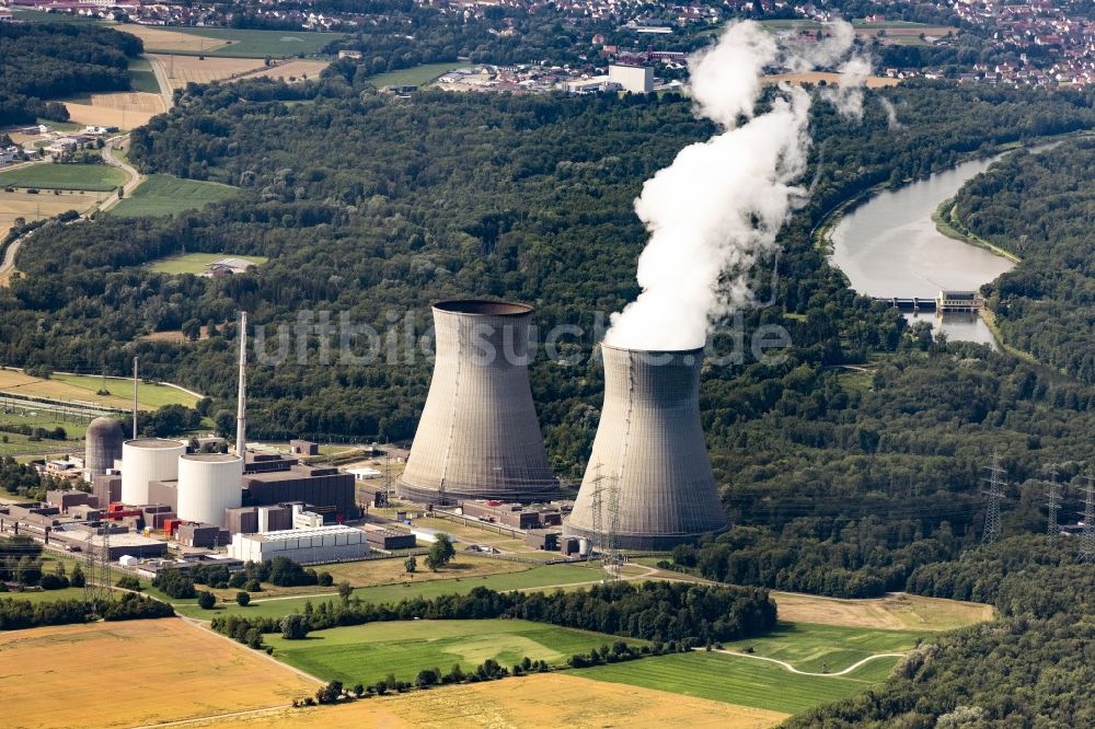 Gundremmingen aus der Vogelperspektive: Gelände des Kernkraftwerk in Gundremmingen im Bundesland Bayern, Deutschland