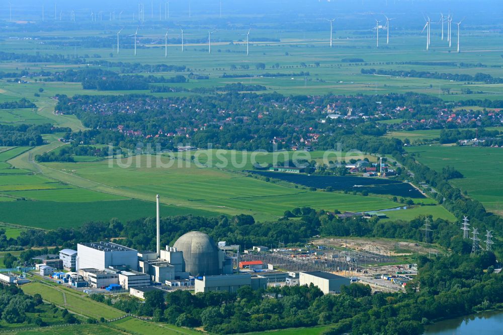 Luftbild Stadland - Gelände des Kernkraftwerk Unterweser in Stadland im Bundesland Niedersachsen, Deutschland