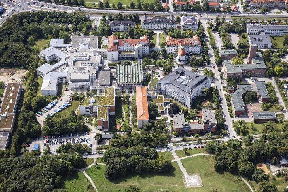 München aus der Vogelperspektive: Gelände Klinikum Dritter Orden an der Franz-Schrank-Straße in München im Bundesland Bayern, Deutschland