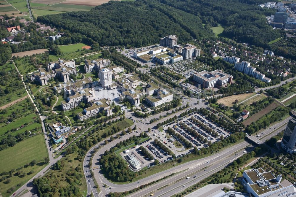 Luftbild Stuttgart Möhringen - Gelände der Konzernzentrale der Daimler-Benz AG im Stadtteil Möhringen in Stuttgart im Bundesland Baden-Württemberg